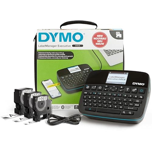 Image of DYMO LabelManager Executive 640 CB Portable Label Printer Kit with Carry Case and 3 Label Cassettes | Compact QWERTY Label Maker | Bluetooth & USB Connectivity | Compatible with DYMO D1 Labels