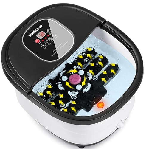 Image of Foot Spa Bath with Automatic Massage and Heating Function, Electric Foot Massager with Pedicure Set, Foot Bath with Shiatsu, Pressure and Kneading Massage Modes, Vibration and Bubble Function,Mia&coco