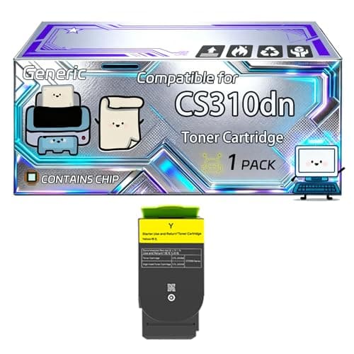 Image of CS310dn Toner Cartridge Compatible for Lexmark CS310 CS310n CS310dn CS410 CS410n CS410dn Cs410dtn CS510 CS510de CS510dte Printers, With Chip, 5000 Pages, Vibrant Colours (1 Pack Yellow)