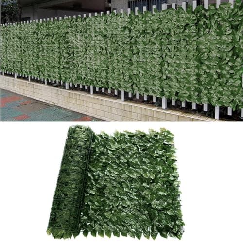 Image of Baketron Decorative Ivy Leaf Green Artificial Hedge Roll 3m x 1m Garden Fence Screening Privacy Hedging Wall Landscaping Garden Fence UV Fade Protected Artificial Plant Wall Panels (1 Roll)
