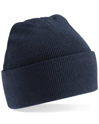 Image of Beechfield - B45 French Navy Classic Cuffed Beanie Hat - Unisex Winter Hat, Classic Knit and One Size Beenie Hat - Double Layer