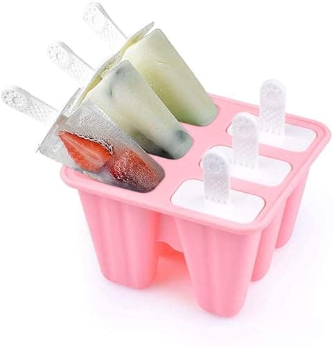 Image of Wellehomi Ice Lolly Moulds Silicone 6 Pieces Reusable Popsicle Mold Easy to Remove Ice Lolly Maker Ice Pop Mould BPA Free and FDA Approved