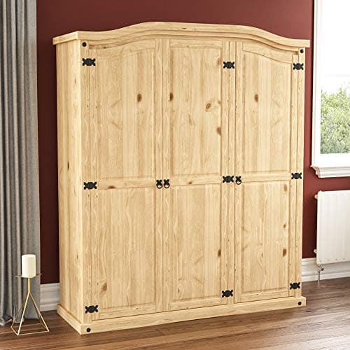 Image of Vida Designs Wardrobe, Pine, 3 Doors