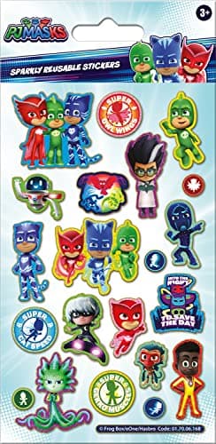 Image of Paper Projects PJ Masks Heroes Sparkly Reusable Stickers | Official Licensed Product | Reusable on Non-Porous Surfaces, White