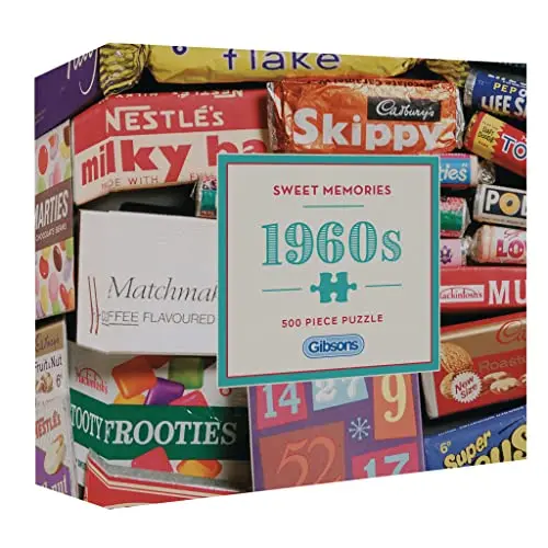 Image of Gibsons Sweet Memories of the 1960s – 500 Piece Jigsaw Puzzle for Adults & Teens Vintage Sweets Theme Made from 100% Recycled Board Great Gift for Puzzle Lovers