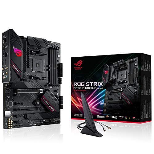 Image of ASUS ROG STRIX B550-F GAMING (Wi-Fi) AMD Ryzen AM4 ATX motherboard (PCIe® 4.0, 14 power stages, WiFi 6, 2.5 Gb Ethernet, dual M.2, ASUS OptiMem II, AI Noise-Canceling MIC, USB 3.2 Gen 2 and Aura Sync)