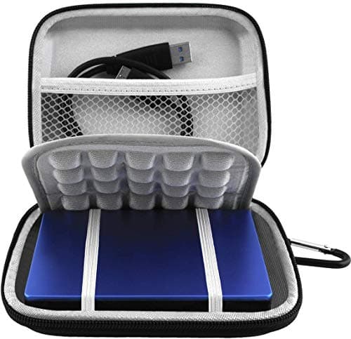 Image of Lacdo External Hard Drive Carrying Case for Seagate Portable/Game Drive for PS4/Expansion/Backup Plus Slim/One Touch 2.5 inch EVA Portable Storage Cable Case HDD 1TB 2TB 3TB 4TB 5TB EVA Cover, Black