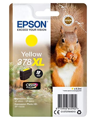 Image of Epson 378XL Yellow Squirrel High Yield Genuine, Claria Photo HD Ink Cartridge
