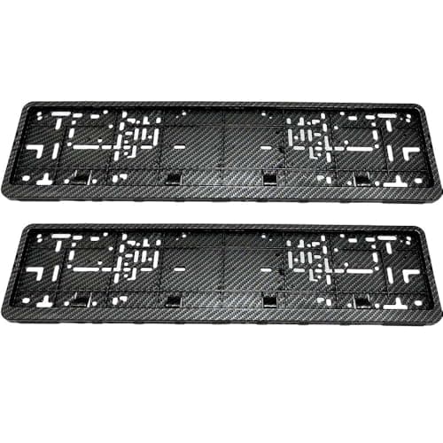 Image of Yaagoo Number Plate Holder UK EU Car Licence Registration Plate Frame, 2X Carbon Fibre Black