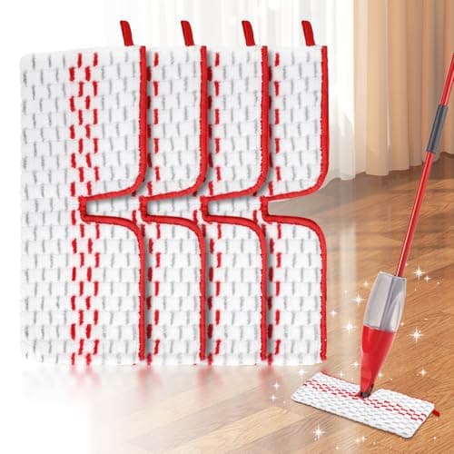 Image of 4 PCS 1-2 Spray Max Mop Head Replacement Compatible with Vileda ProMist MAX, Reusable Double-Sided Cleaning Microfibre Spray Mop Pad Replacement for Wet & Dry Use