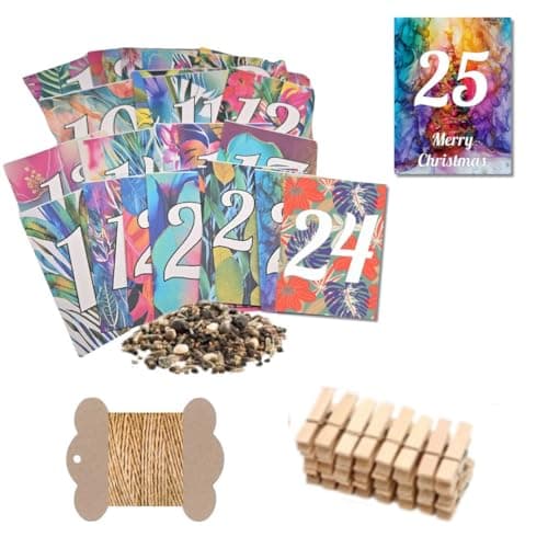 Image of Christmas Seed Advent Calendar | 25 Packs of Flower, Herb and Vegetable Seeds - Twine, Mini Pegs Botanical Gardening Gift Box for Nature Lovers - Perfect Christmas Decoration