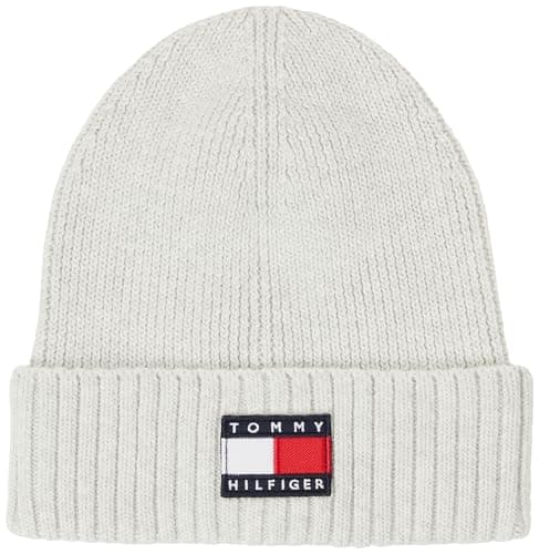 Image of Tommy Hilfiger Kids Gender Inclusive Heritage Flag Beanie KA0KA00031 Grey (Light Grey Heather) L-XL