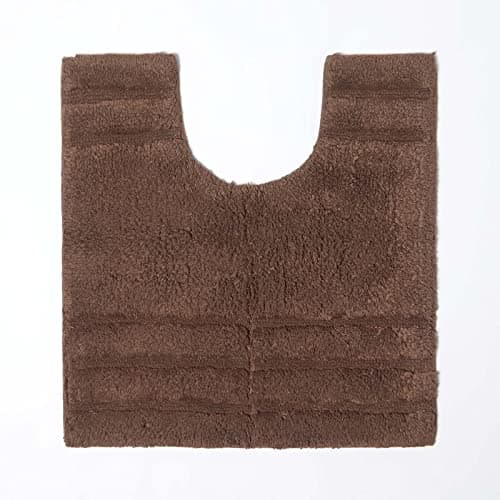 Image of HOMESCAPES Spa Supreme Luxury Pedestal Mat, Chocolate, Very Heavy 1800 GSM, Super Soft Plush Cotton, 50x55cm, Washable at Home. Bath Mats Sold Seperately
