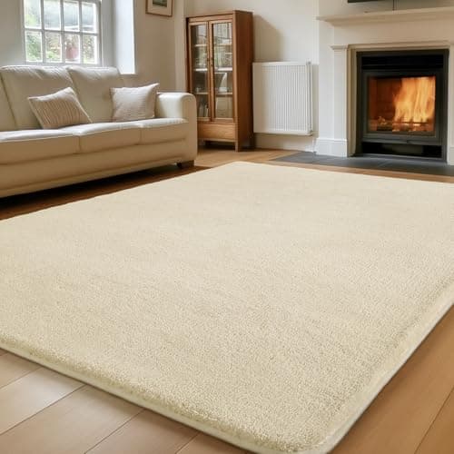 Image of Sour Lemon Carpet Rugs Living Room Large 120 x 170, Grey Rug for Bedroom Washable Area Rugs Anti Slip Fluffy Rug Shaggy Cream Rug Carpets Extra Large Rugs for Living Room Kids Room