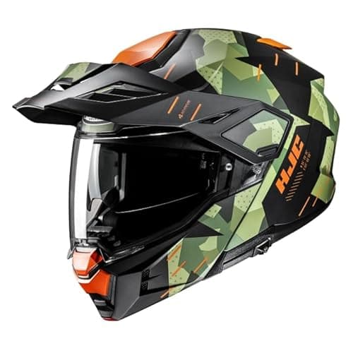 Image of HJC I80 Roki Orange Black MC47HSF Flip Front Modular Adventure Motorcycle Helmet (M)