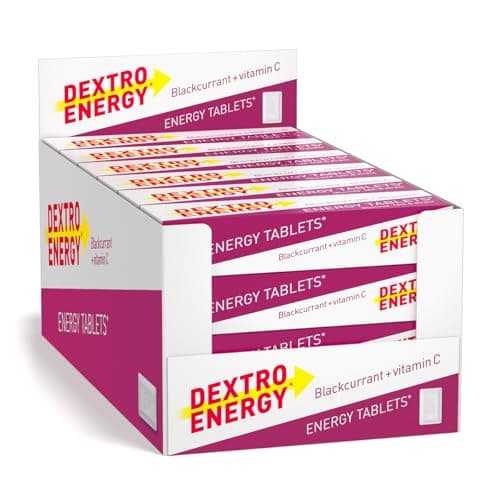 Image of Dextro Energy Blackcurrant Glucose Tablets with Vitamin C, 47 g, 24 Packs, Energy Tablets, for a Quick Burst of Glucose