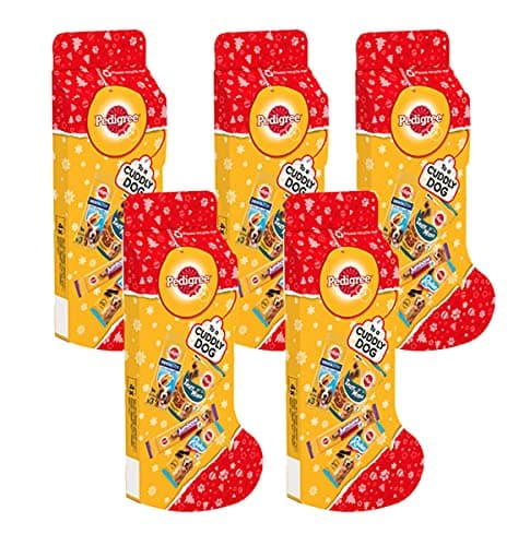 Image of Pedigree Christmas Stocking Gift Adult Dog Treats Mixed 367g (5 X Stockings)