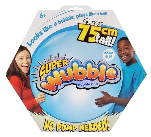 Image of Wubble Super Bubble Ball - Blue | Looks Like a Bubble, Plays Like a Ball! | Inflates to 80cm Tall | Pump not Included | Outdoor Garden Toys | Ages 6+