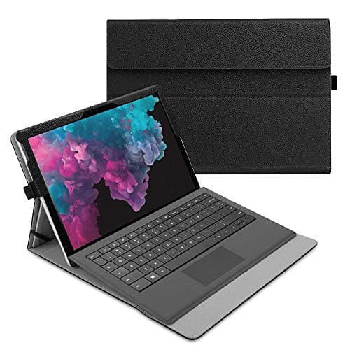Image of FINTIE Case for Microsoft Surface Pro 7+/7/6/5/4/3-12.3 Inch Multi-Angle Viewing Portfolio Cover, Compatible with Type Cover Keyboard, Black