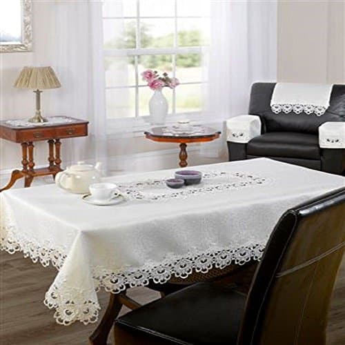 Image of Emma Barclay Lucinda - Embroidered Table Cloth in Cream - 50x70 (127x178cm)
