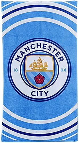 Image of MCFC Giant Manchester City Football Crest Beach Towel (100% Cotton & 70cm x 140cm)