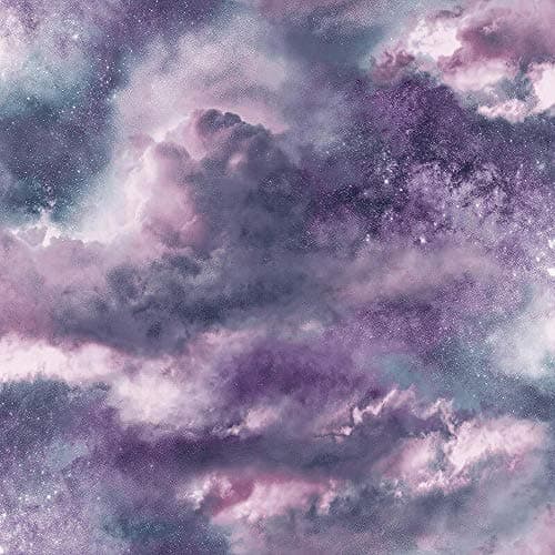 Image of Diamond Galaxy Cloud Wallpaper Purple Glitter Shimmer Vinyl Children's from Y�L