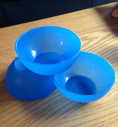 Image of Set Of 6 Frosty Line Small Blue Bowls
