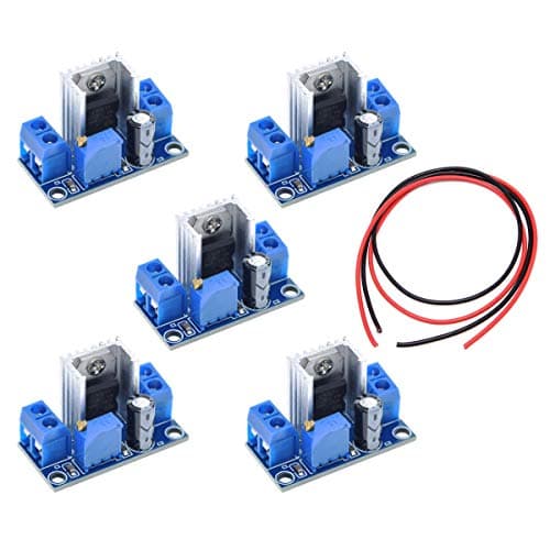 Image of Youmile 5 Pcs LM317 DC-DC Converter 4.2-40 V Buck Step-Down Adjustable Voltage Regulator Circuit Board for Ardunio with 24 AWG Wire