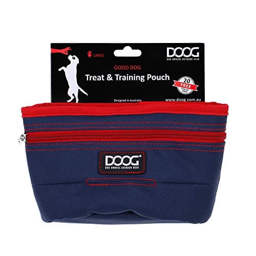 Image of DOOG Treat & Training Pouch - Navy/Red | Clip-On Pouch for Dog Walks & Training
