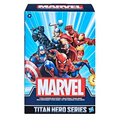Image of Marvel Titan Hero Series Action Figure Multipack, 6 Action Figures, 30-cm Toys, Inspired Comics, for Children Aged 4 and Up