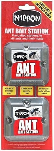 Image of Nippon Ant Bait Stations | 2pk Indoor & Outdoor Ant Killer Traps | Destroys Ants & Nests Fast | Powerful Colony Control | For Kitchen, Garden, Home | No Mess | Easy to Use