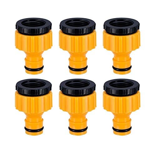 Image of Topways 3/4 inch and 1/2 inch BSP 2in1 Plastic Outdoor Graden Hose Tap Connector Threaded Faucet Adapter 6 Pack