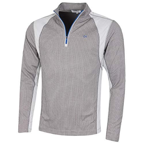 Image of Calvin Klein Mens Micro Grid Half Zip Mid Layer - Slate/Silver - XL