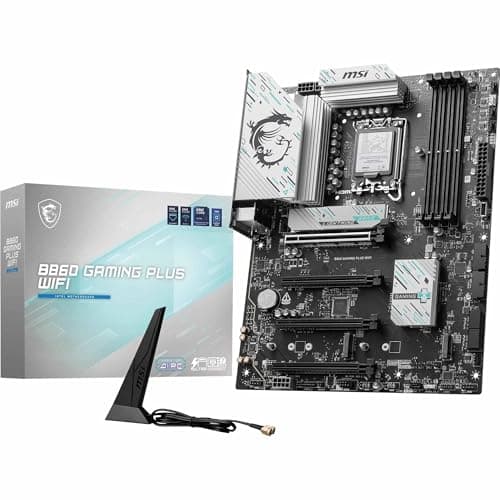 Image of MSI B860 GAMING PLUS WIFI Motherboard, ATX - Supports Intel Core Ultra Processors (Series 2), LGA 1851 - DDR5 Memory Boost 8800+ MT/s (OC), PCIe 5.0 x16 x16, M.2 Gen5, Intel Killer 5G LAN, Wi-Fi 7
