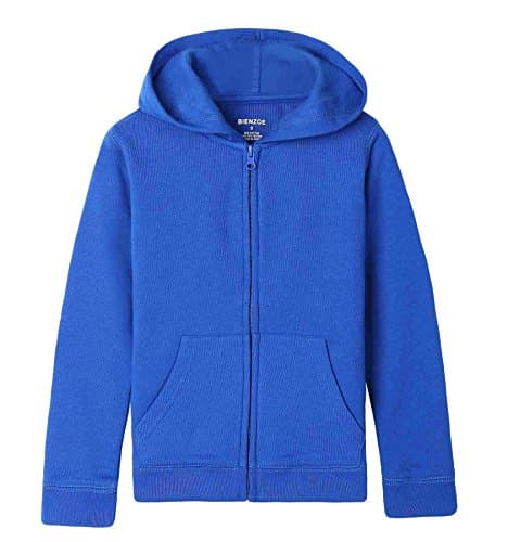 Image of Bienzoe Boy's Anti-Pilling Soft Fleece Zip-Up School Uniform Hoodie Blue 7