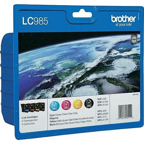 Image of 4x Brother LC-985 VAL BP, LC 985VALBP/Original Ink Black/Cyan/Magenta/Yellow