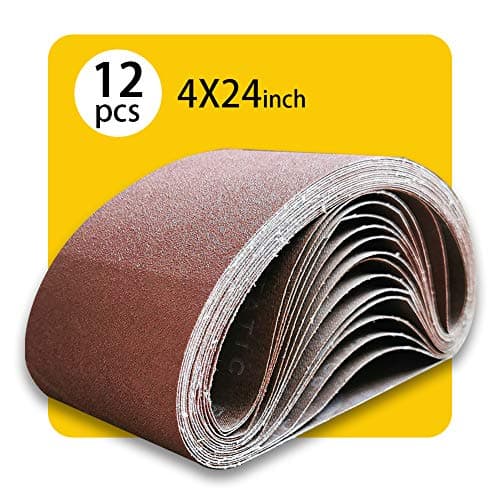 Image of 100mm x 610mm 100mmx610mm Sanding Belt Assorted Pack,12 Pcs(4 Each of 80 120 150 Grits) Aluminum Oxide for Sander