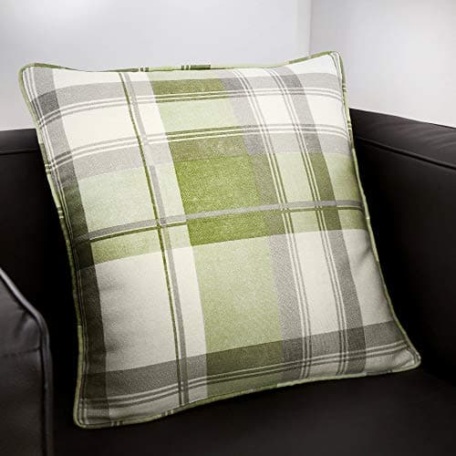 Image of Fusion - Balmoral Check - 100% Cotton Cushion Cover - 43x43 cm in Green