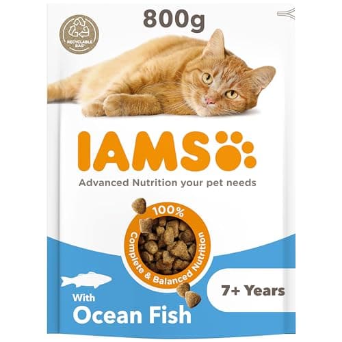 Image of IAMS Senior Complete Dry Cat Food Ocean Fish 800g - Supports Heart Health