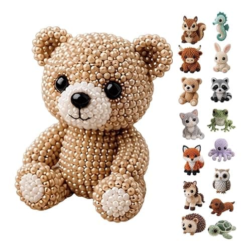 Image of DIY Animal Beading Kit, Tiny 3D Beaded Animal DIY Set, with Colorful Beads and Instructions, Bead Embroidery Kits, Creative Arts & Crafts Gift for Adults & Beginners (#N)