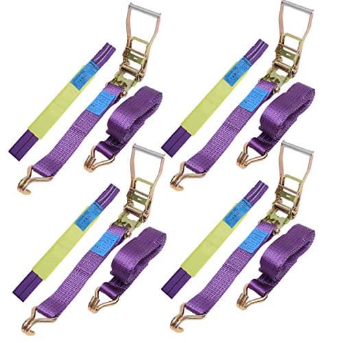 Image of KATSU Tools 451870 Car Recovery Ratchet Tie Down Straps - 4 Pieces