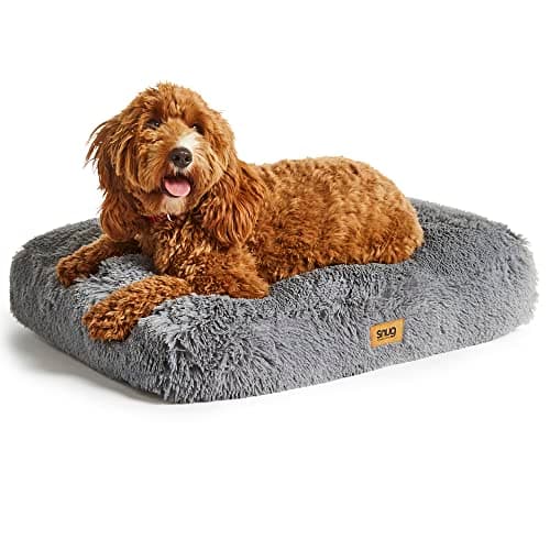 Image of Snug Super Fluffy Dog Bed - Super Soft, Cosy and Comfortable Cat Dog Pet Bed Pillow Mattress Sofa with Non-Slip Base and Machine Washable Cover - Medium - Grey
