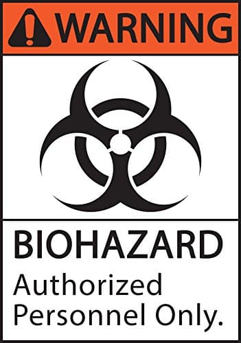 Image of ZING 1924 Eco Safety Sign, Warning Biohazard Authorized Personnel Only, Recycled Plastic, 10" H x 7" W, Black,Orange, White