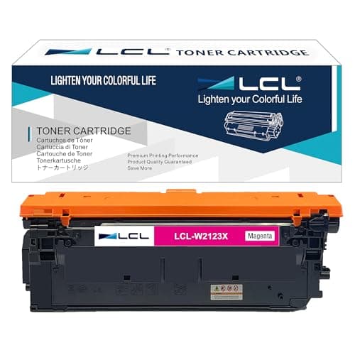 Image of LCL W2123X WITH CHIP Toner Cartridge Replacement for HP 212A 212X W2123A W2123X for HP color laserjet enterprise M554 M554dn M555dn M555x MFP M578 M578f M578dn M578c M578z Printer (1 Magenta)