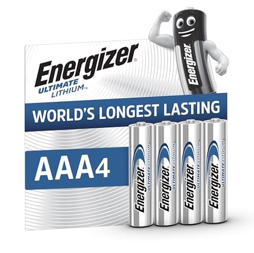 Image of Energizer Ultimate Lithium AAA Batteries (4 Pack) - World's Longest Lasting Triple A Battery - Ideal For High Drain Devices - 100% Recyclable Plastic Free Packaging - 25 Year Shelf Life