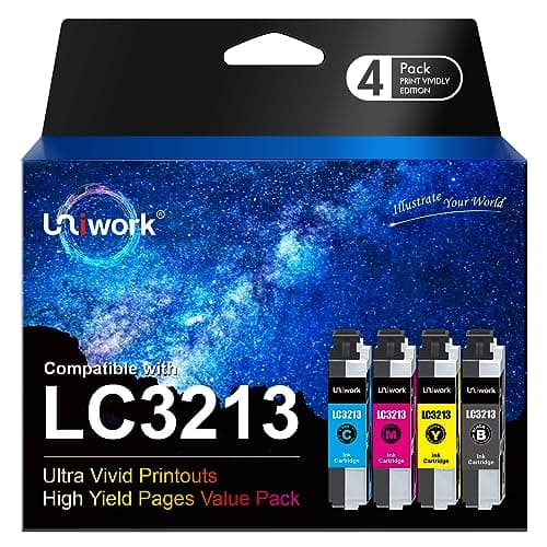 Image of Uniwork Ink Cartridge Replacement for Brother LC3213 LC3211 Compatible with MFC-J497DW J890DW J895DW Compatible with DCP-J572dw J772DW J774DW (Black Cyan Magenta Yellow, 4-Pack)