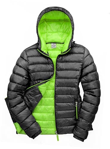 Image of R194F=Result Urban Ladies Snowbird Hooded Jkt Colour=Black/Lime Green Size=S