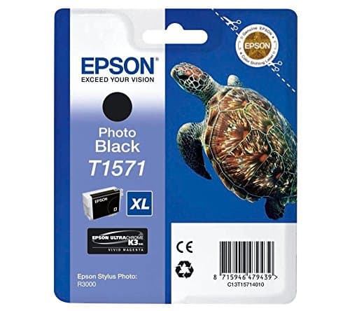 Image of Epson T1571 ink black standard capacity 1-pack blister without alarm