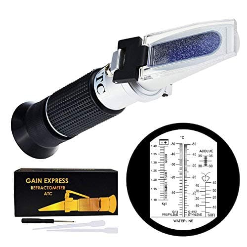 Image of 6-in-1 Automotive Car Refractometer ATC for Adblue/Antifreeze/Battery Acid/Windshield Fluid, Coolant Charge Specific Gravity Density Condition