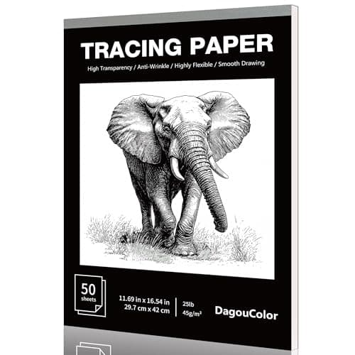 Image of DagouColor Tracing Paper, A3, 50 Sheets Drawing Pad Overlays & Sketching on Art Paper & Sketch Book for Beginning Artists Adults Boys Girls